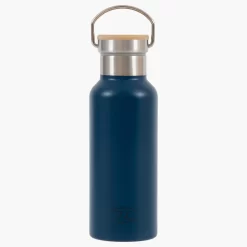 Highlander 500ml Campsite Insulated Aluminium Water Bottle Bamboo Lid BLUE