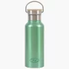 Highlander 500ml Campsite Insulated Aluminium Water Bottle Bamboo Lid Green Mint