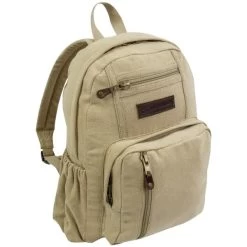 Highlander Beige Salem Canvas Backpack 18L Luggage Bag Retro