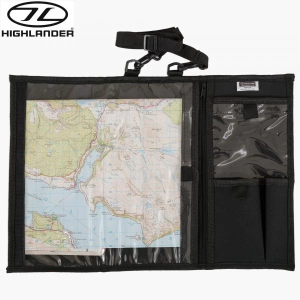 Highlander X-plorer Map Case Cover Waterproof Document Pouch Hiking MAP001 Black 1 Highlander X-plorer Map Case Cover Waterproof Document Pouch Hiking MAP001 Black