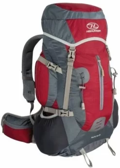 Highlander Red Rocky 35 + 5 Litre Rucksack Back Pack With Rain Cover