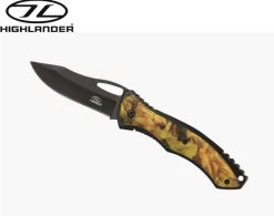 Highlander Eagle Woodland Camo Locking Knife 8cm