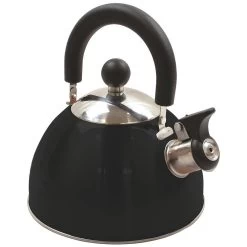 Highlander Forces Deluxe Stainless Steel Whistling Kettle Black