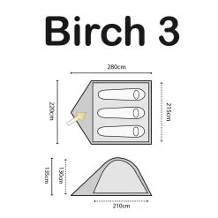 Highlander Birch 3 Tent Rumba Red/Tango Red -Highlander highlander birch 3 3