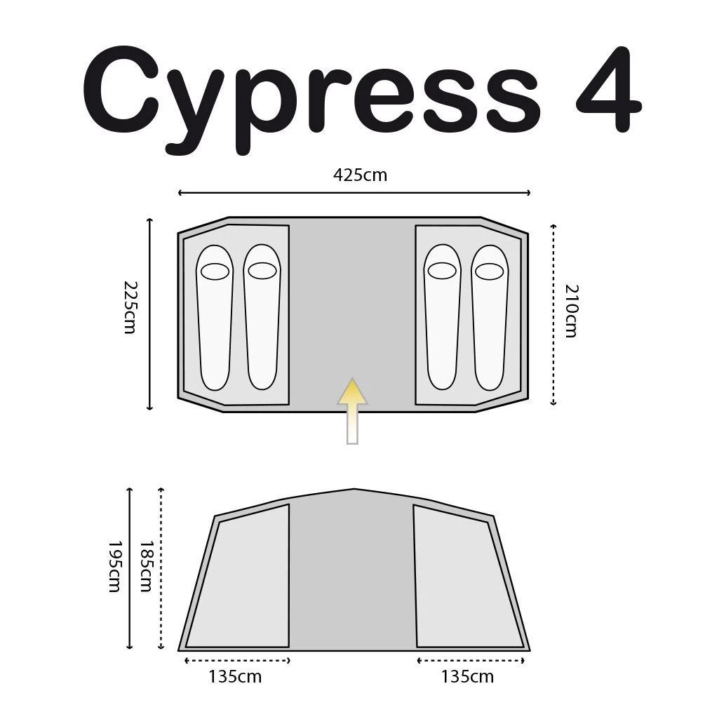 Highlander Cypress 4 Tent Dark Teal/Rock Grey 2 Highlander Cypress 4 Tent Dark Teal/Rock Grey - Image 2